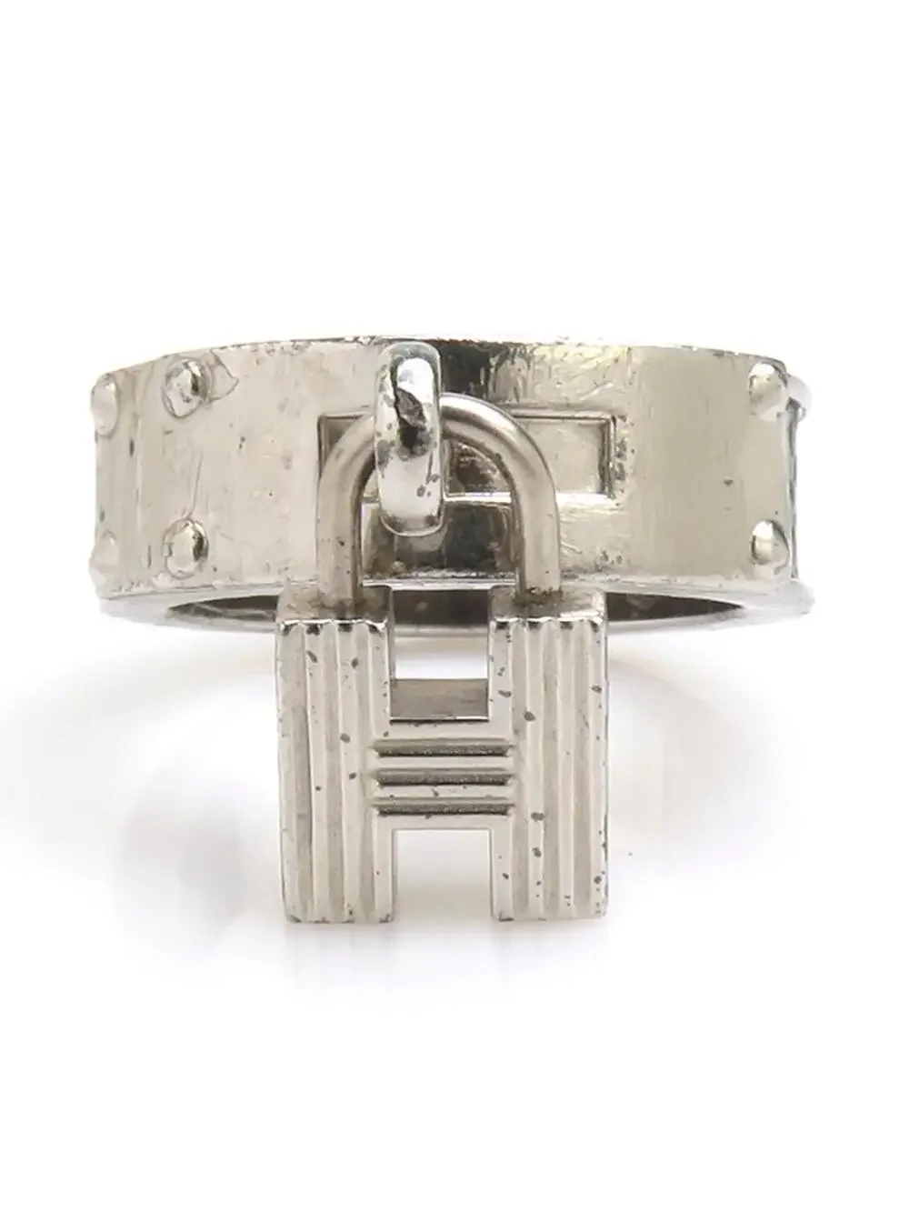 Auth Hermes H Cadena Charm Scarf Ring #339248H16B